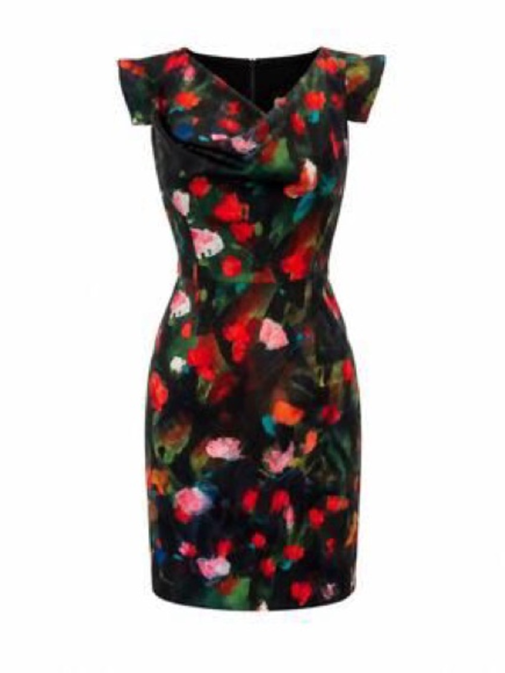 Floral Off-Shoulder Cocktail Dress in Multi-Color